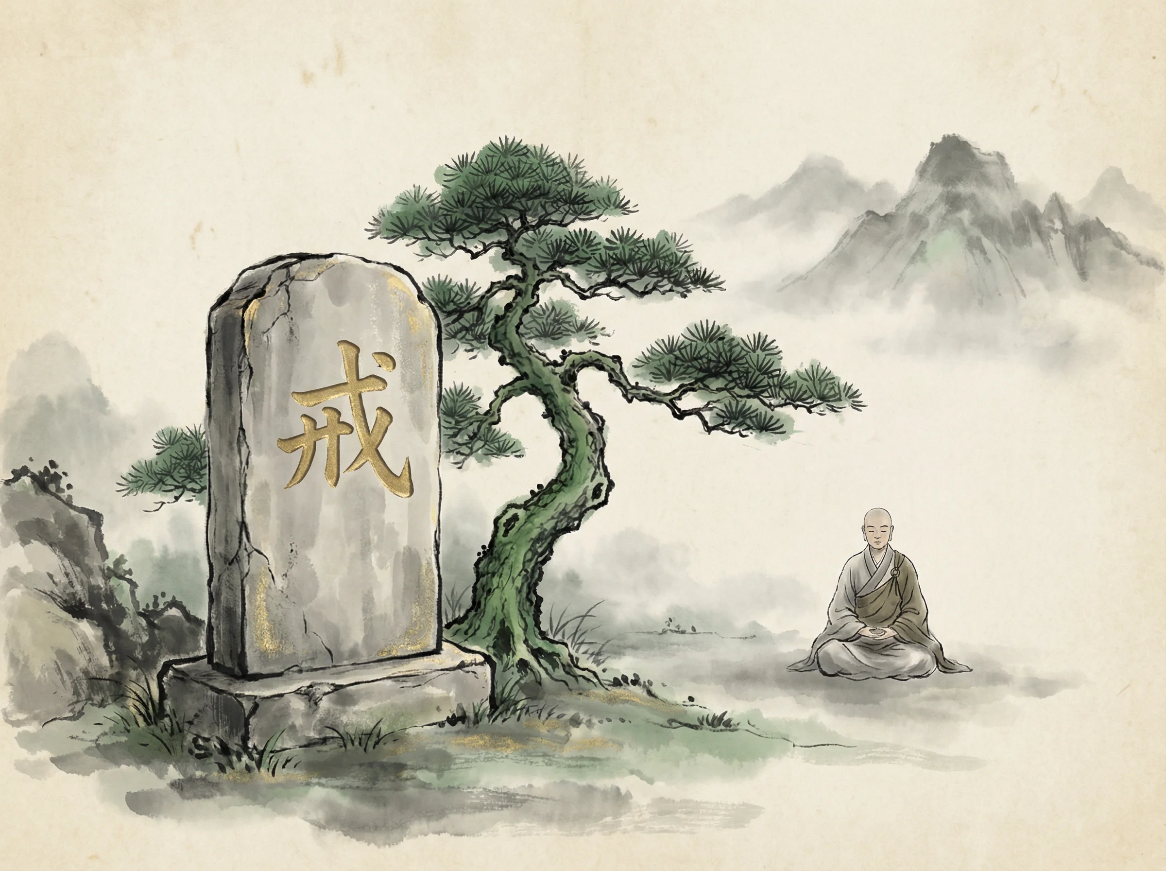 电子pg负责任博弈戒字石碑青松禅意